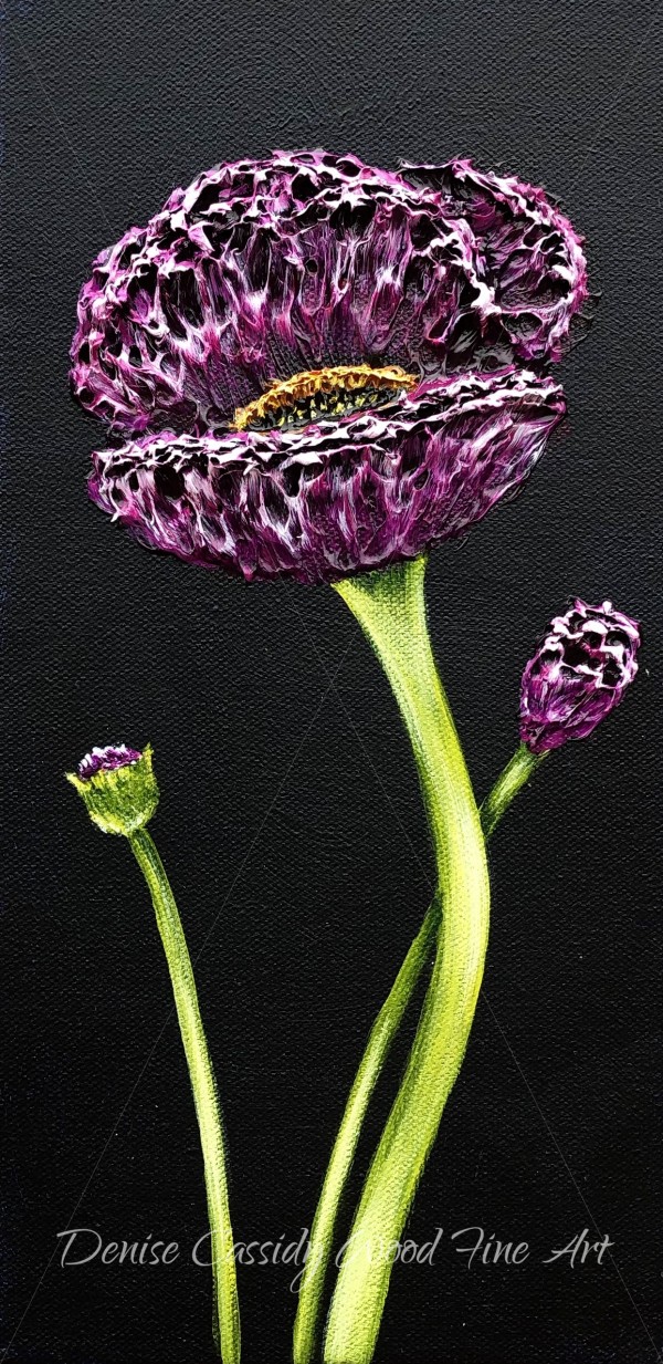 Small Works - Purple Poppy #851 by Denise Cassidy Wood