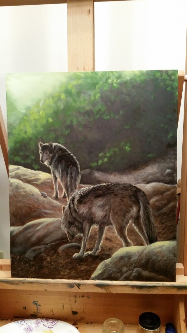 Wolves Hunting - IN PROGRESS by Linda Merchant Pearce