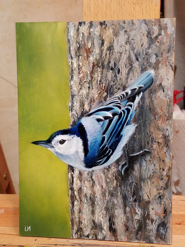 Nuthatch Commission SOLD by Linda Merchant Pearce