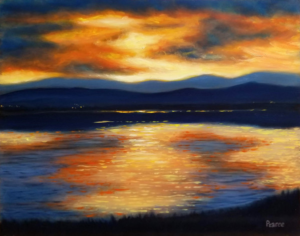 Sunset Lake AVAILABLE by Linda Merchant Pearce