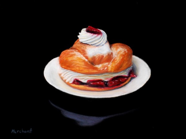 Strawberry Croissant SOLD by Linda Merchant Pearce