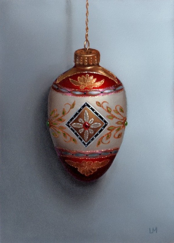 Filigree Ornament Red and Gold SOLD by Linda Merchant Pearce