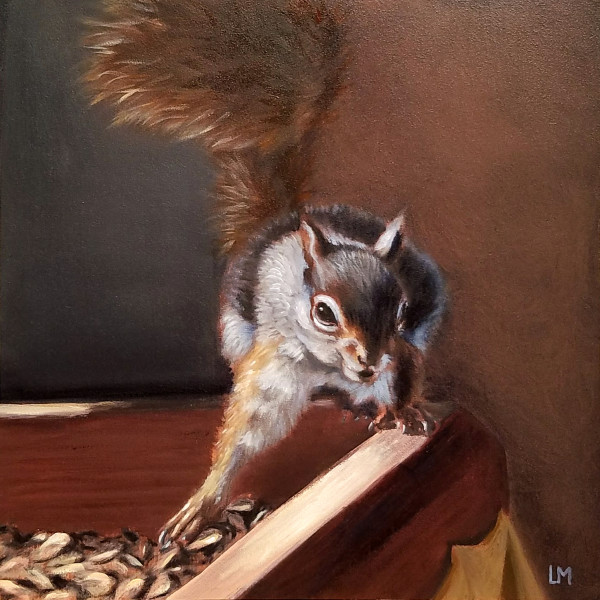 The Seed Thief - Squirrel SOLD by Linda Merchant Pearce
