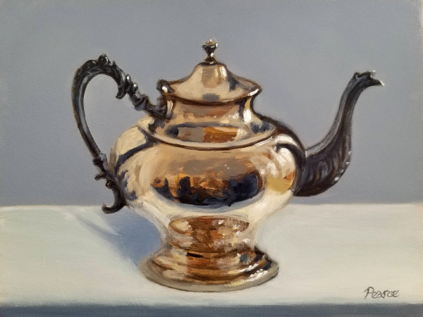 Reflections on a Teapot - SOLD by Linda Merchant Pearce