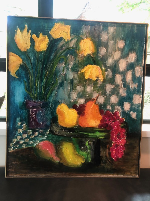 Fruit and Flowers Still Life by Edith Baker