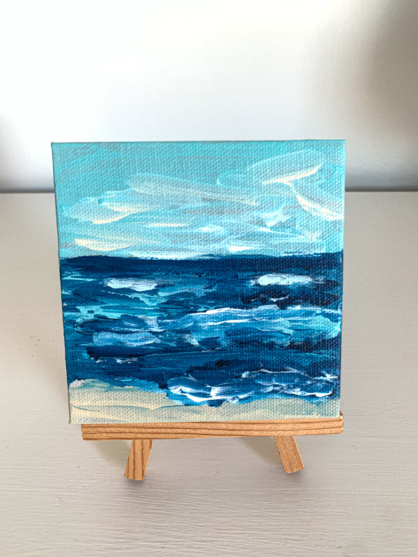 Small Coastal Painting with Easel II by Kim Deaton 