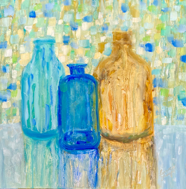 Bottles Shimmer in the Sunlight by Liesel Lund