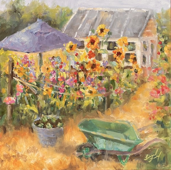 Sunflowers & Turquoise by Liesel Lund