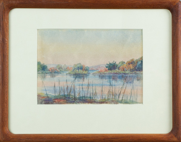 Water Scene With Marsh Grasses In Front