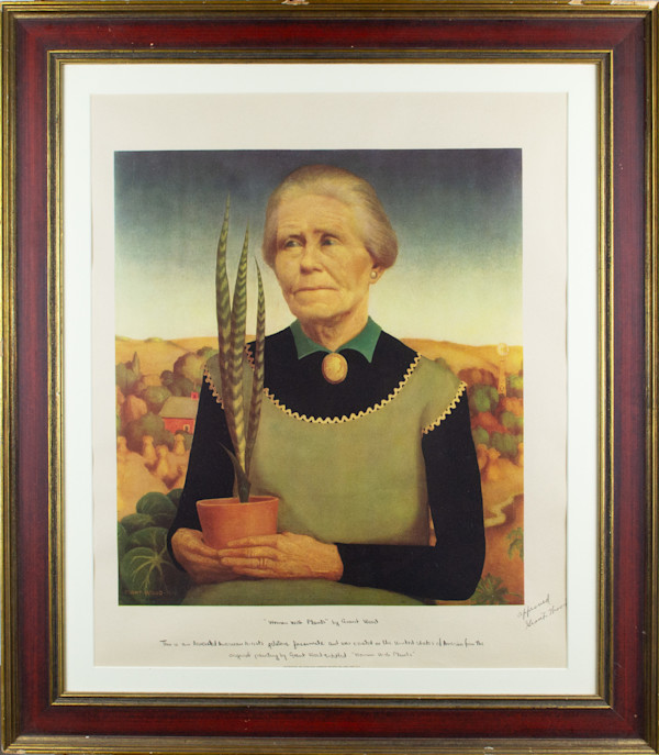 Woman With Plants by After Grant Wood Anonymous