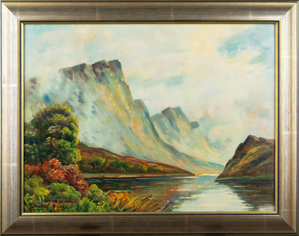 River In Mountain Landscape. by Thomas C. Blake
