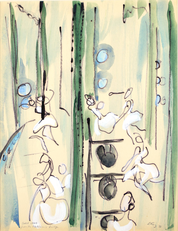 Swan Lake From The Electrician's Bridge by Emlen Etting