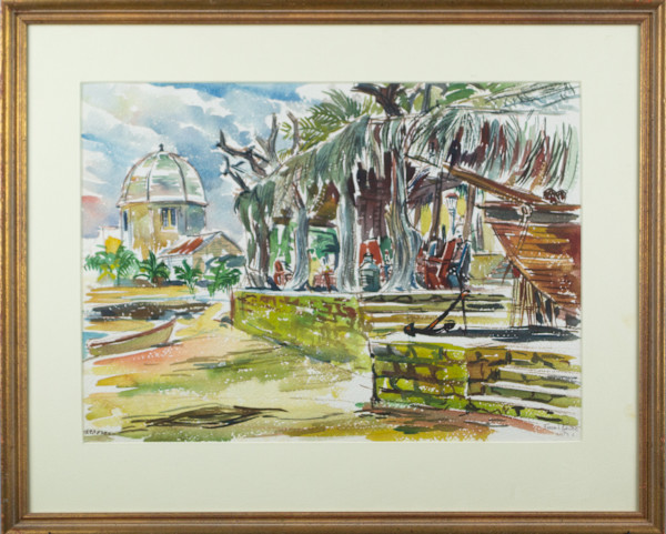 Tropical Costal Village by Freda Leibovitz Reiter