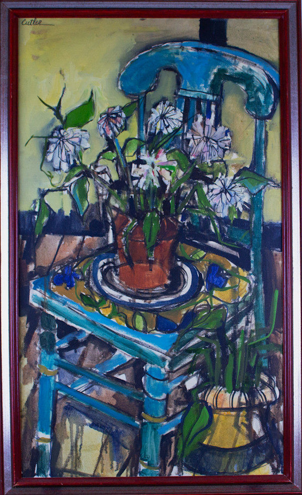 Still Life With Flowers On Chair by Carl Gordon Cutler