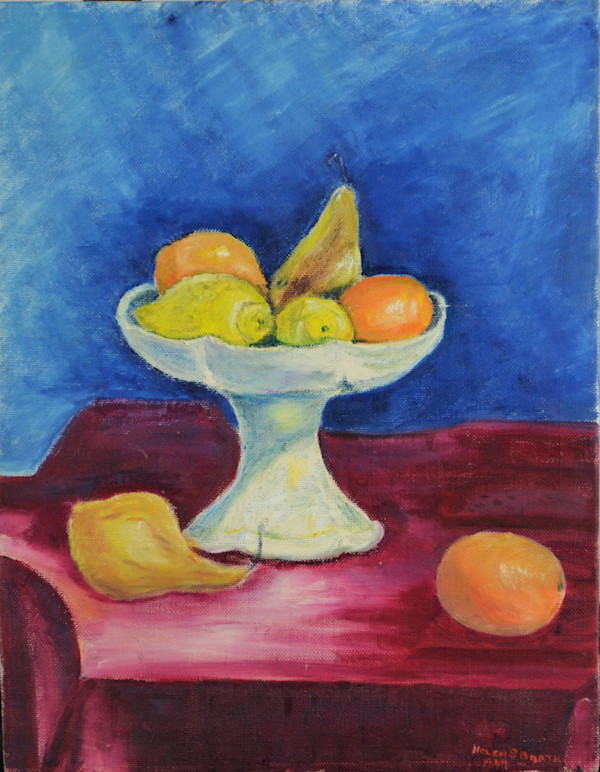 Still Life Of Fruit In A White Bowl (#28) by Helen Barth