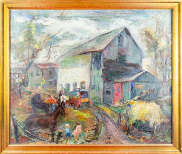 Animals In A Barn by Elizabeth Langsdorf Miller