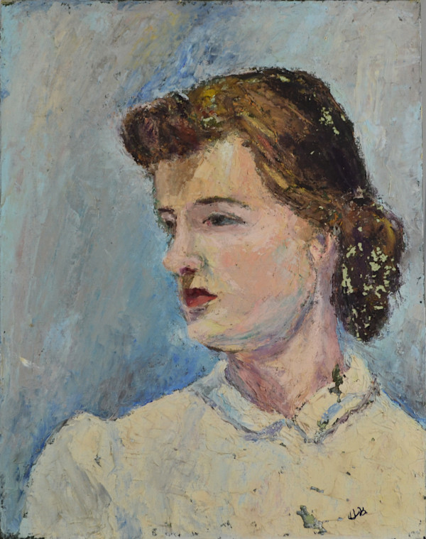 Portrait Of A Woman In White Dress by Helen Barth