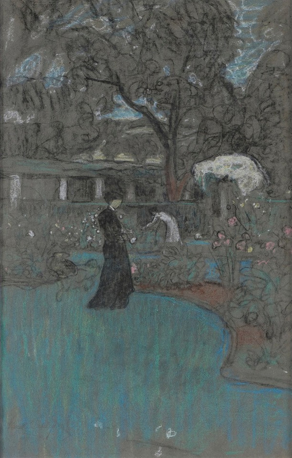 Mrs. Oakley in the Red Rose Garden by Violet Oakley, Image 1.
