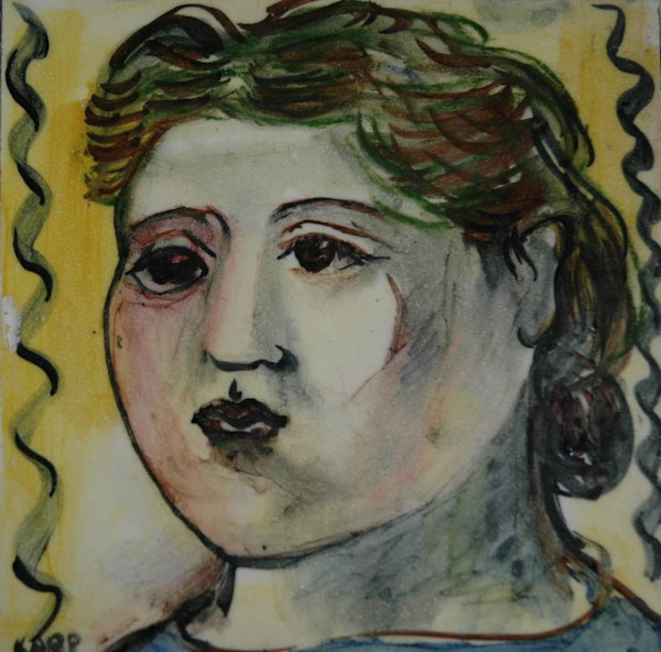 Head Of A Woman With A Yellow Background by Ben Karp, Image 1.
