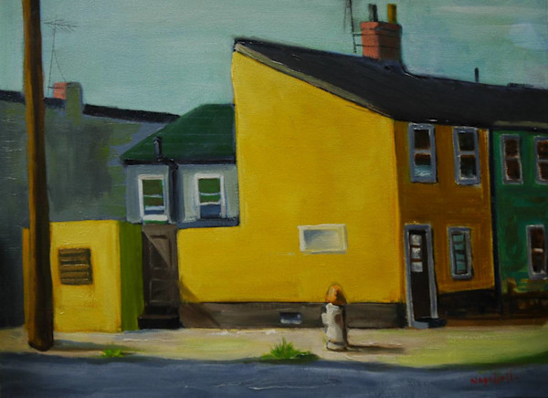 Fire Hydrant And Houses by John Napoliello