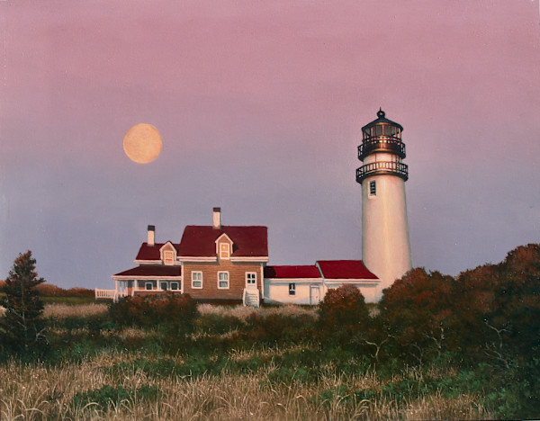 Moonrise Over Highland Light by David Kooharian