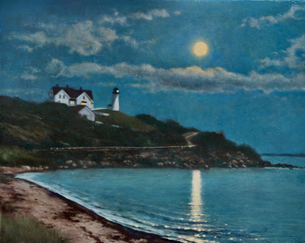 Moon over Nobska by David Kooharian