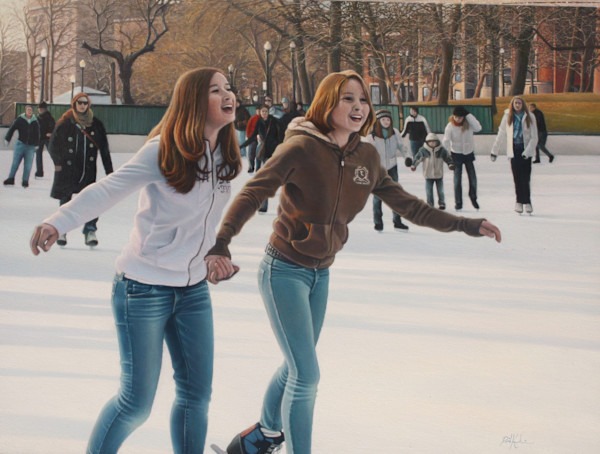 Skating on Frog Pond by David Kooharian