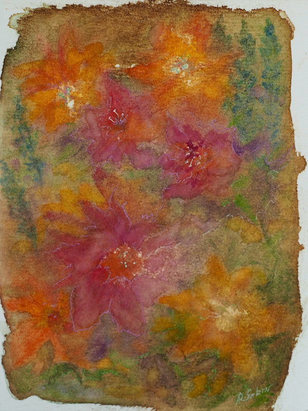 Day Lilies and Lupine by Rebecca Sobin