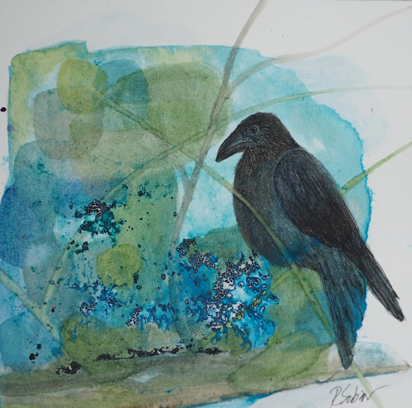 Raven in Blue-Green by Rebecca Sobin