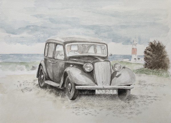 Classic Car Watercolour by Ally Tate
