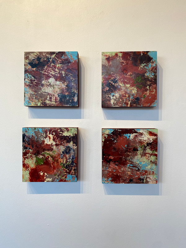 Set of four "Torn Earth" paintings shown at True North Art Gallery by Nancy Roach, Image 14.