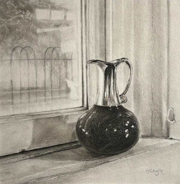 On the Sill with Black and Silver Jug by Lorraine Pichugin, Image 1.