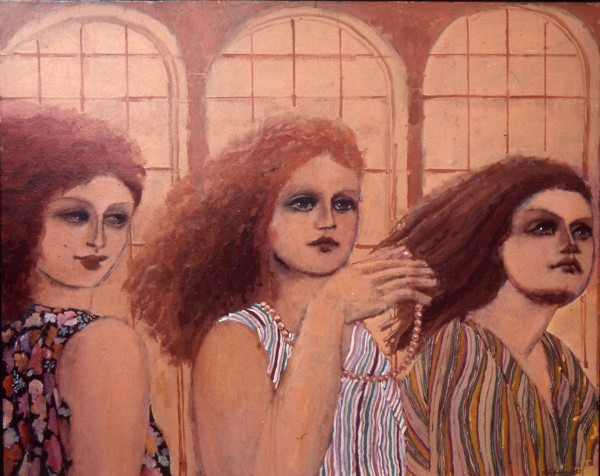 Three Women and Arches by Lester Johnson