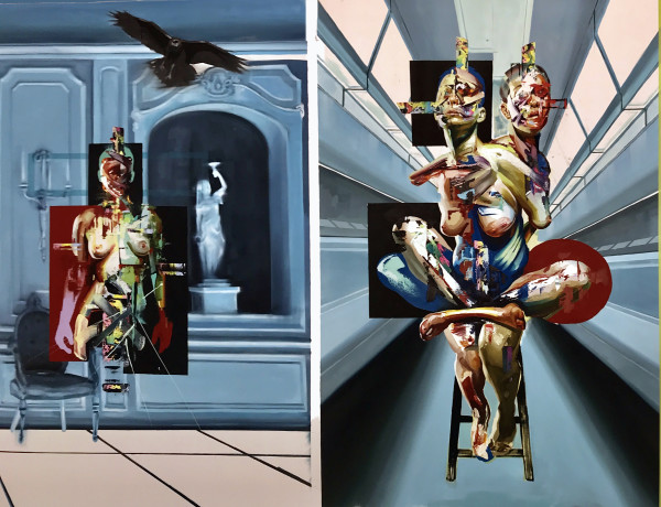 Diptych (Part of Three Visitations Triptych) by Jaclyn Bower