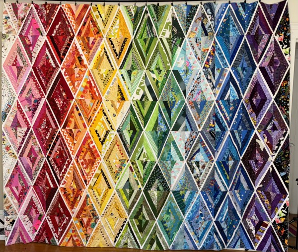 Scrappy RainbowString Diamonds by Lorraine Woodruff-Long