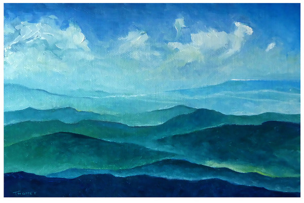 Blue Ridge Clouds Sheep 24" X 36" by Catherine Twomey