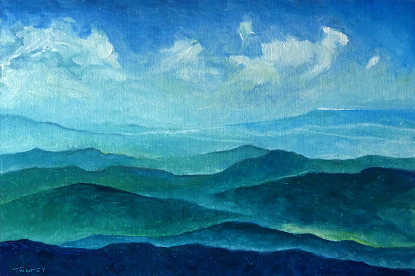 Blue Ridge Clouds Sheep, 5 X 7", edition image.