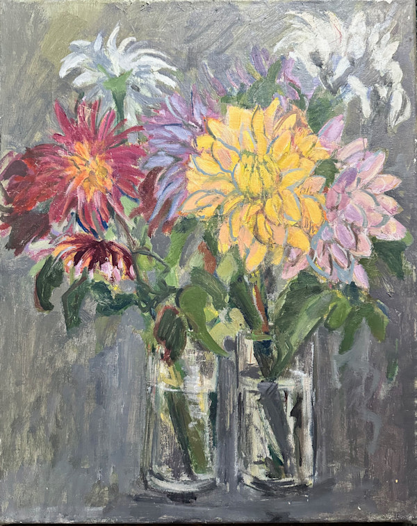 Dahlias in Vases by Kenneth Showell