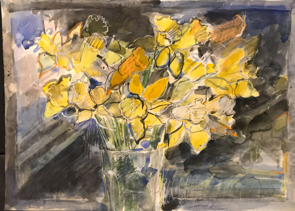 Daffodils in a vase by Kenneth Showell