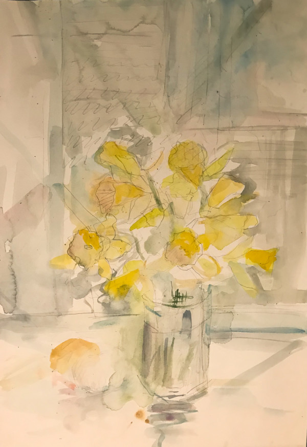 Daffodils in a vase by Kenneth Showell