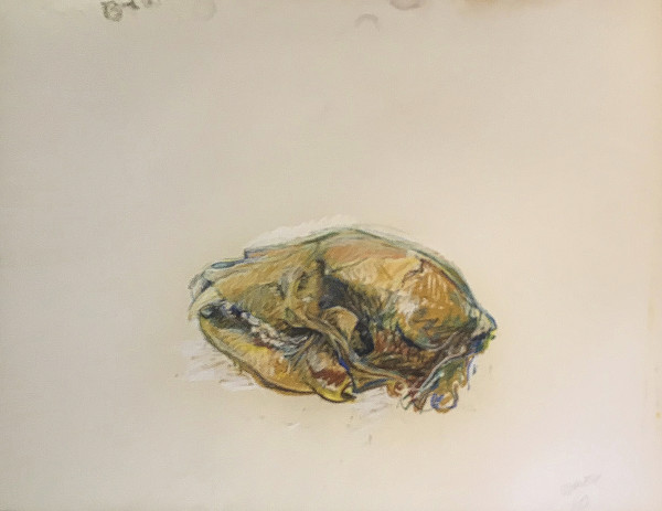 Pastel skull signed and dated 1980 by Kenneth Showell