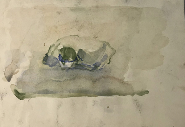 Watercolor Skull by Kenneth Showell