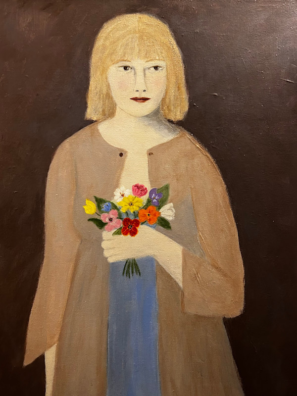 Woman Holding Small Bouquet by Zue Stevenson