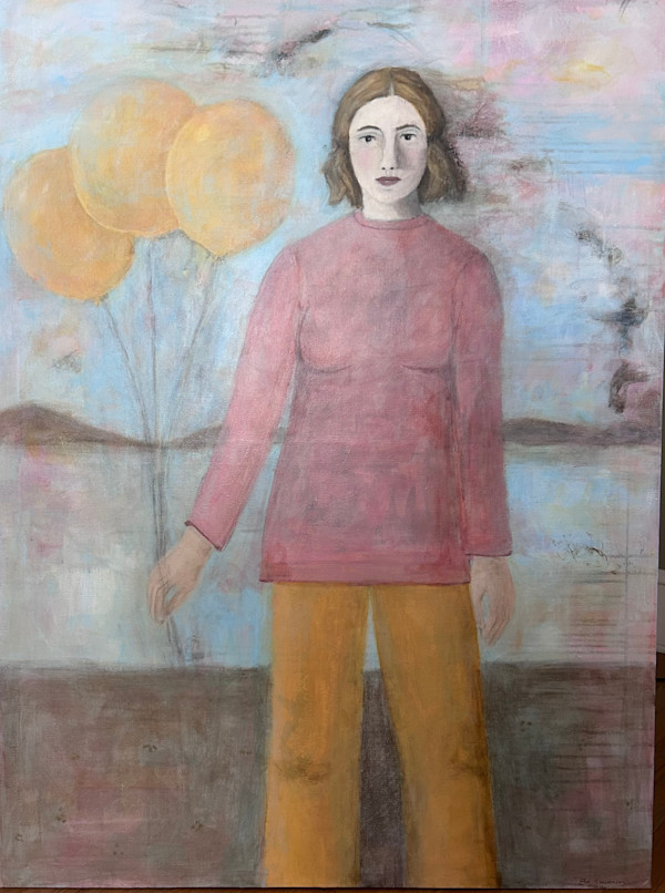 Woman with Yellow Balloons by Zue Stevenson