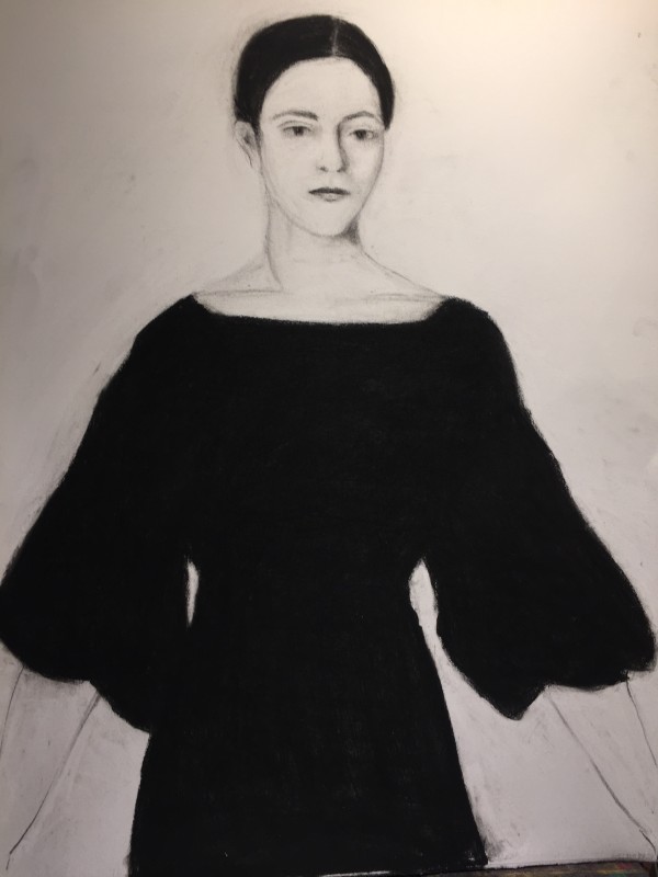 Woman In Black with Flowing Sleeves (Fully Present)