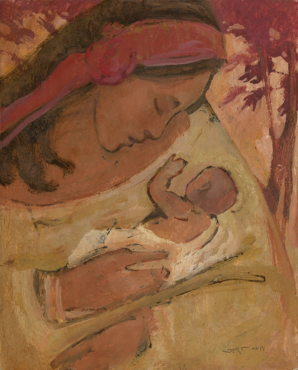 Mother and Child (Maple Leaf) by J. Kirk Richards