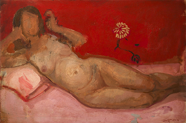 Reclining Nude with Cesarean Scar and Stretch Marks by J. Kirk Richards