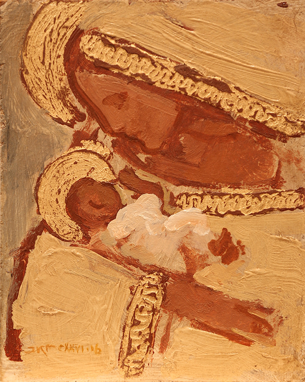 Mother and Child (White and Gold) by J. Kirk Richards