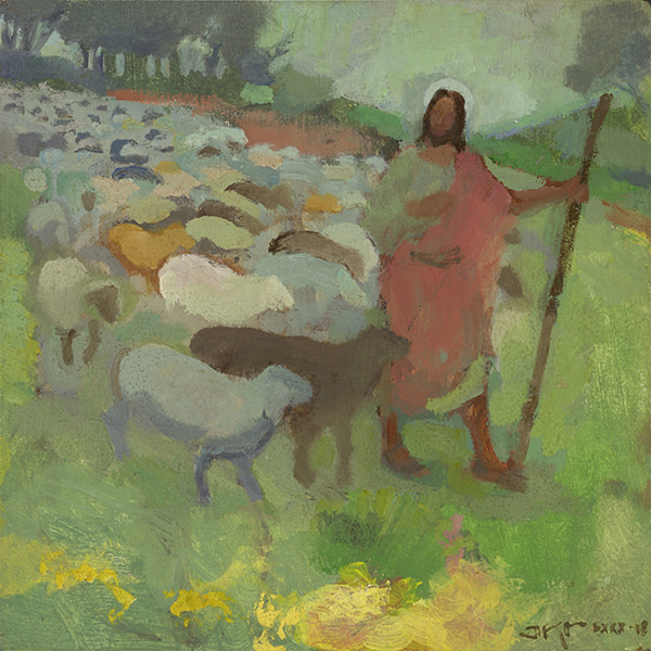 Shepherd in Spring by J. Kirk Richards