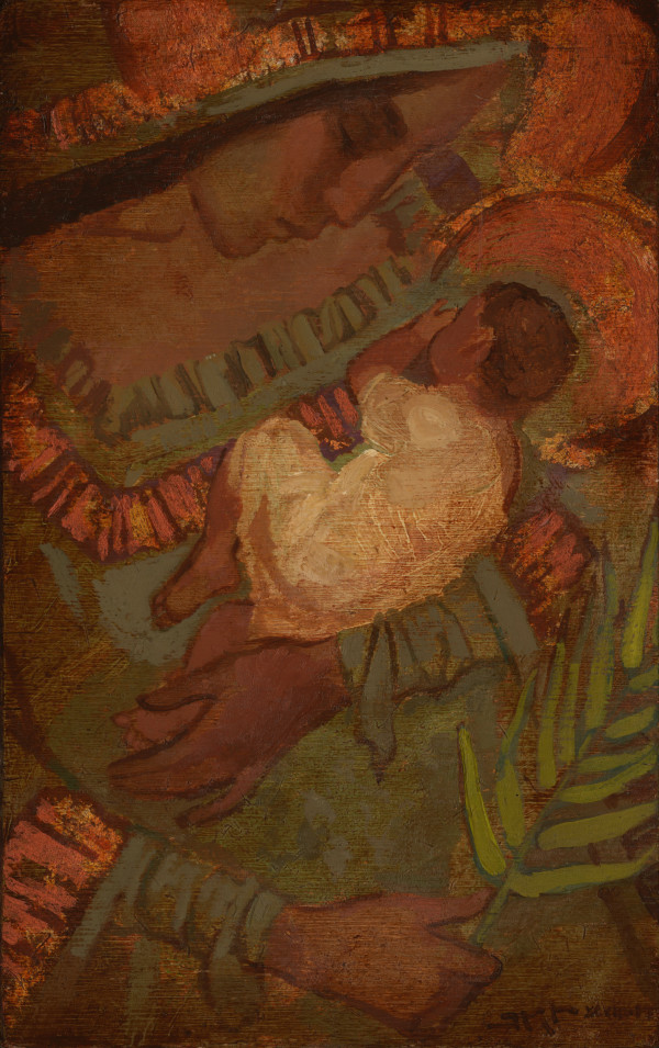 Mother and Child with Palm Leaves by J. Kirk Richards
